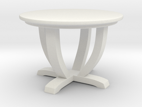 Simple Round Dining Table in White Natural Versatile Plastic: 1:48 - O