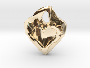Swerve Heart Pendant in 14K Yellow Gold