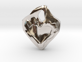 Swerve Heart Pendant in Platinum