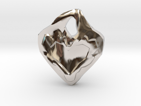 Swerve Heart Pendant in Rhodium Plated Brass