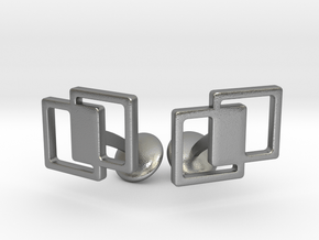 Interlocking Cufflinks in Natural Silver