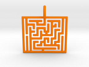 Maze Pendant in Orange Processed Versatile Plastic