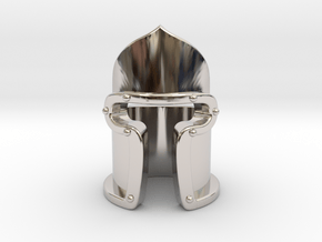 "Jacopo" Barbute Ring in Rhodium Plated Brass: 5.5 / 50.25