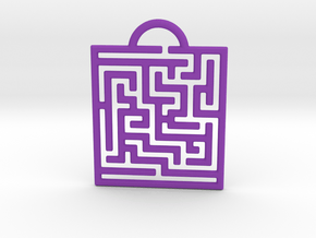 Maze Pendant in Purple Processed Versatile Plastic