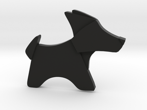 Origami Dog pendant in Black Natural Versatile Plastic