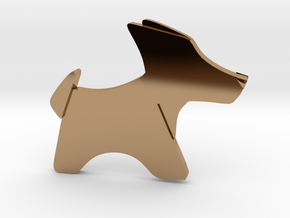 Origami Dog pendant in Polished Brass
