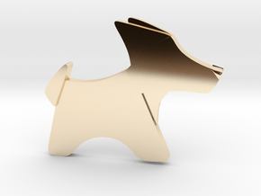 Origami Dog pendant in 14k Gold Plated Brass