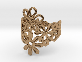 Spring  Flower Ring in Polished Brass