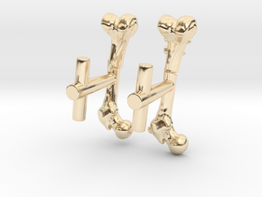 Femur Fracture and Fixation Cufflinks in 14k Gold Plated Brass