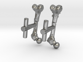 Femur Fracture and Fixation Cufflinks in Natural Silver