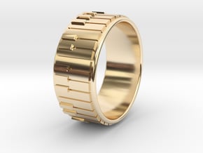 Piano Ring - US Size 09.5 in 14k Gold Plated Brass