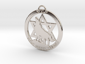 Wolf Video Productions Pendant in Rhodium Plated Brass