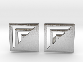 Square Designer Cufflinks in Natural Silver