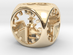 Tick Tock D6 in 14k Gold Plated Brass