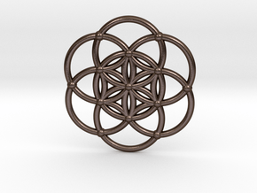 Seed Of Life in Polished Bronze Steel