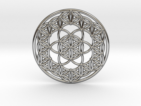 Seed Of Life - Flower Of Life in Polished Silver
