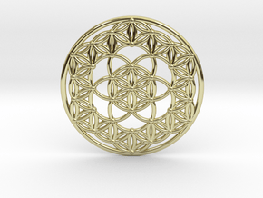 Seed Of Life - Flower Of Life in 18k Gold Plated Brass