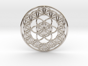 Seed Of Life - Flower Of Life in Rhodium Plated Brass