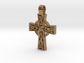 Celtic Cross Pendant in Natural Brass