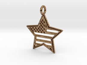 USA Pendant in Natural Brass
