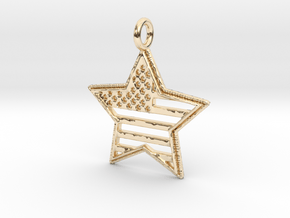 USA Pendant in 14k Gold Plated Brass