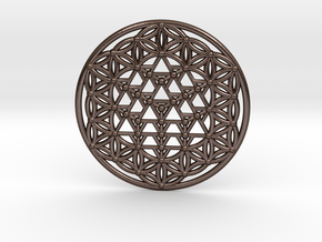 64 Tetrahedron Grid - Flower of life in Polished Bronze Steel