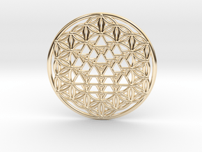 64 Tetrahedron Grid - Flower of life in 14k Gold Plated Brass