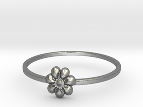 Blooming Flower (size 4-13) in Natural Silver: 4 / 46.5