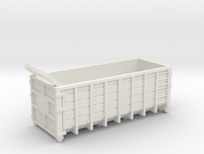 Steel Waste Container 01. HO scale (1:87) in White Natural Versatile Plastic