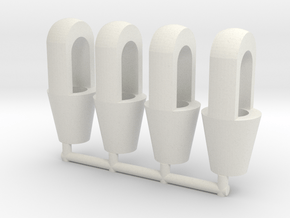 Closed spelter sockets 1:50 for 2mm wire in White Natural Versatile Plastic