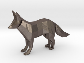 Red Fox in Polished Bronzed Silver Steel