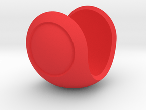 Smooth Dual Sphericon Puzzle: half inner shell in Red Processed Versatile Plastic