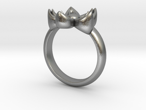Kanzashi Ring in Natural Silver: 4 / 46.5