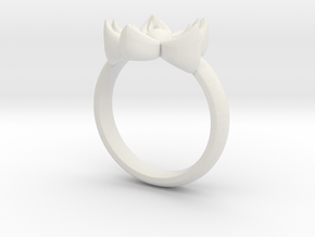 Kanzashi Ring in White Natural Versatile Plastic: 4.5 / 47.75