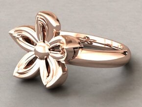 Kanzashi Ring in 14k Rose Gold Plated Brass: 6 / 51.5