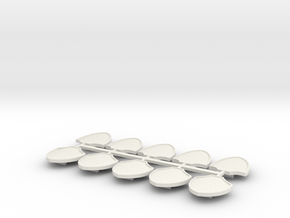 10 Pack Small Shield in White Natural Versatile Plastic