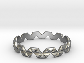 Trigonal Ring (size 4-13) in Natural Silver: 7 / 54