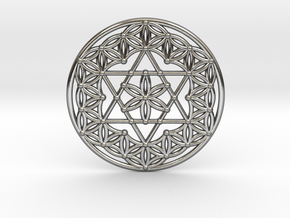 Flower Of Life - Merkaba in Polished Silver