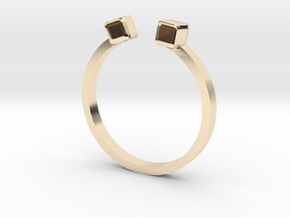 Double Square Ring in 14k Gold Plated Brass: 5.5 / 50.25
