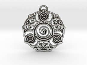Ancient Wisdom Pendant in Natural Silver