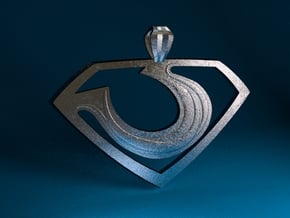 Zod "Man of Steel" Pendant in Polished Bronzed Silver Steel