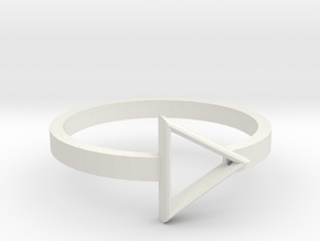 Triangle Ring in White Natural Versatile Plastic: 8 / 56.75