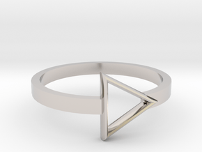 Triangle Ring in Rhodium Plated Brass: 8 / 56.75