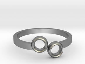 Double Circle Ring in Natural Silver: 8 / 56.75