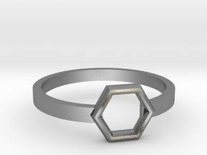 Octagonal Ring in Natural Silver: 8 / 56.75