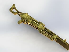 M240B GUN MONEY/TIE CLIP in Polished Bronzed Silver Steel