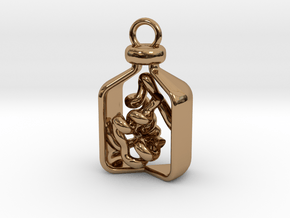 Vial of Insulin Charm - A treatment, not a cure. in Polished Brass