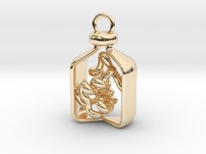 Vial of Insulin Charm - A treatment, not a cure. in 14k Gold Plated Brass