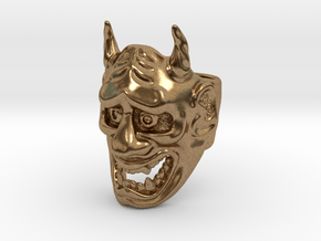 Hannya Oni Mask Ring in Natural Brass: Medium