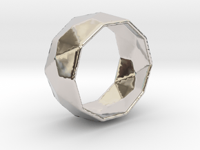 Octagonal Ring in Rhodium Plated Brass: 8 / 56.75
